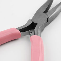 Тонкогубцы изогнутые, для рукоделия, 13×6.5 см, цвет серебряный/розовый