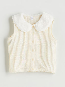 Bebe Yaka K?z ?ocuk Triko Yelek