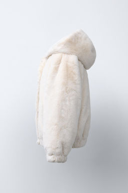FAUX FUR HOODED JACKET - Zara фото 3