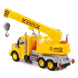 Профи, автомобиль-кран инерционный (со светом и звуком) (жёлтый) (в коробке) - Полесье фото 3