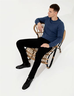 _ndigo Melanj Slim Fit Bisiklet Yaka Basic Triko Kazak - Pierre cardin фото 4
