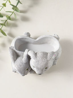 Подставка для мелочей Кролики 8?13?10 см, серый, гипс