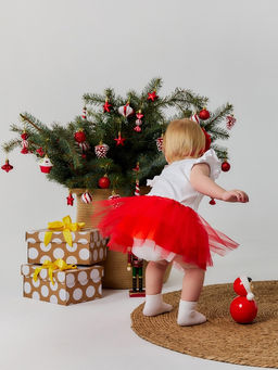 Набор для фотосессии «Крошка Я. Праздничный»: юбка и повязка на голову, красный, рост 62-86