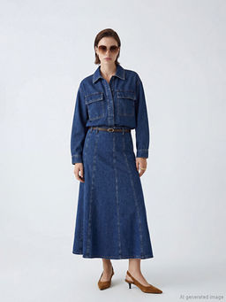 Джинсовая куртка женская Oversize с воротником-рубашка