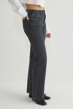Siyah Yuksek Bel Wide Leg Jeans TWOSS21JE0385 - Trendyolmilla фото 3