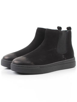 05-X30311A-1 BLACK Ботинки демисезонные мужские (натуральная кожа, байка)