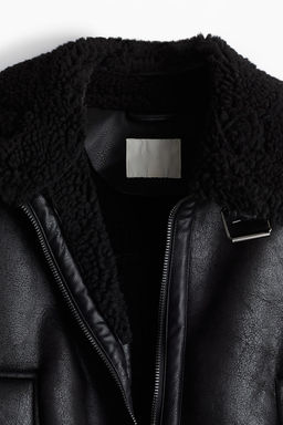Teddy-lined aviator jacket - H&m фото 6
