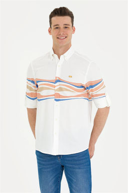 Мужская белая рубашка с длинным рукавом - U.s. polo assn фото 3