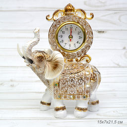 Часы статуэтка Слон 15х21,5 см / 7215W /уп 36/ - ГалеонТрейд фото 2
