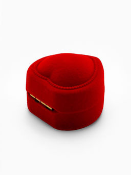 Футляр под кольцо, серьги Сердце с рамкой из точек, бархатный, 5?5 см (0.5 см ), красный