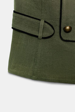 CUERPO HALTER BOTONES ESPALDA DESCUBIERTA / Khaki oscuro - Zara фото 8