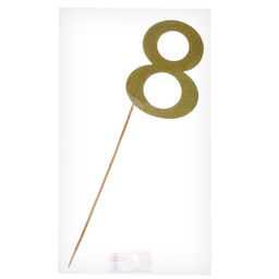 Цена за 6 шт. Топпер в торт 8, цвет золото - Страна карнавалия фото 3