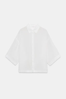 CAMISA FLUIDA OVERSIZE ZW COLLECTION / Blanco - Zara фото 6