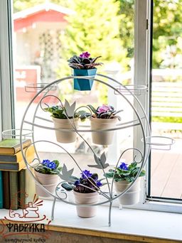 Цветочница на подоконник 41-908W на 10 растений - Фабрика интерьерной ковки фото 2