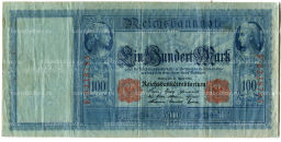 Банкнота 100 марок 1910 года Германия