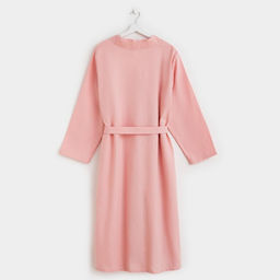 Халат вафельный женский удлинённый Экономь и Я размер 54-56, цвет пудра, 100% хлопок, 200 г/м²