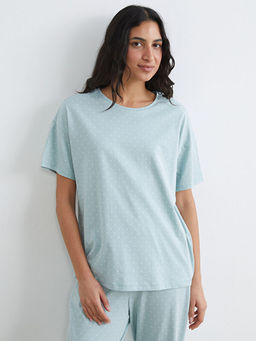 Bisiklet Yaka Puantiyeli Kad?n Pijama Tak?m