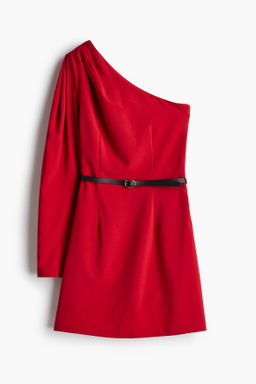 Vestido de un hombro con cinturon - H&m фото 7