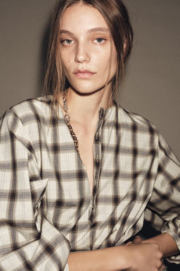 ZW COLLECTION CHECK SHIRT DRESS - Zara фото 2