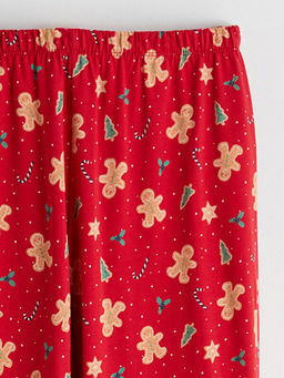 Beli Lastikli Y?lba?? Temal? Kad?n Pijama Alt