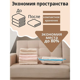 Цена за 3 шт. Вакуумный пакет для хранения вещей Доляна, 30×40 см, прозрачный