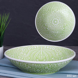 Салатник, тарелка глубокая 850 мл / AS-170 /уп 40/зеленый - Галеонтрейд фото 2