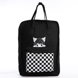 Рюкзак текстильный мамс Anime girl, 38х27х13 см, цвет черный - Nazamok фото 3