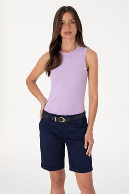 Kad_n Lila Kolsuz Bisiklet Yaka Basic Ti__rt Sepette S_rpriz _ndirim - U.s. polo assn фото 3