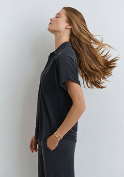 Lux Touch TENCEL TM Siyah Modal Gomlek - Mavi фото 2