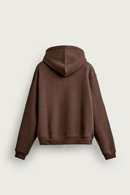 SUDADERA RELAXED FIT CAPUCHA B?SICA / Marr?n - Zara фото 7