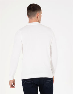 Ekru Slim Fit Yar_m Bal_k__ Yaka Basic Triko Kazak - Pierre cardin фото 5