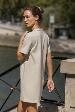 JEWEL APPLIQU_ HERRINGBONE DRESS - Zara фото 3