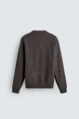 BUTTON-UP V-NECK SWEATER