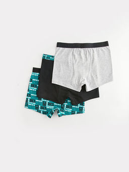 Bask?l? Pamuklu Erkek ?ocuk Boxer 3l? - Waikiki фото 2