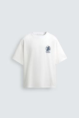 CAMISETA RELAXED FIT ESTAMPADOS LAVADOS / Blanco