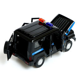 Машина металлическая УАЗ Hunter. Полиция, инерционная, 1:24, световые и звуковые эффекты, цвет чёрный - Автоград фото 5