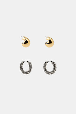 PACK OF MISMATCHED HOOP AND BALL EARRINGS - Zara фото 4