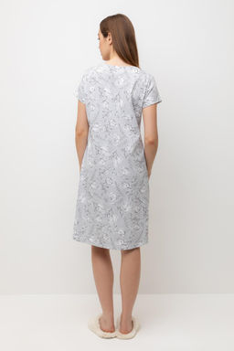 Е 10015/24/светло-серый,нежные цветы сорочка жен