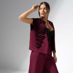 Жилет свободного силуэта Жду продолжения (red) - Charutti фото 4