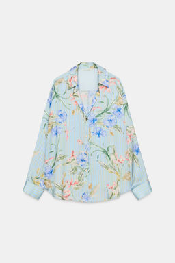CAMISA SATINADA ESTAMPADO FLORAL / Multicolor