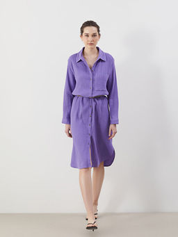 Dokulu M?slin G?mlek Elbise