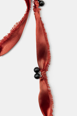 PACK 2 COLLARES TEJIDO PIEDRA ABALORIOS / Marr?n - Zara фото 4