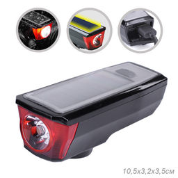 Фонарь передний COMIRON SUNPOWER корпус: ABS, IPX4; свет: T6, 350lm аккум: 2000 mAh USB сигнал 120Дб POWER BANK полная зарядка от солнца /уп 9/80/ - ГалеонТрейд фото 2