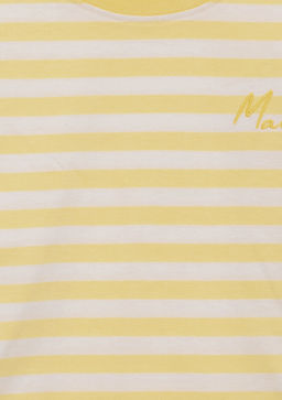 Cizgili Sar? Tisort - Mavi фото 4