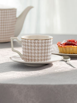 Чайная пара 220 мл бежевый фарфор