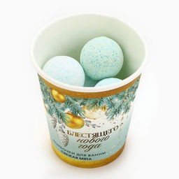 Бомбочки для ванны «Блестящего года», аромат свежей мяты, 6×20 г, Чистое счастье