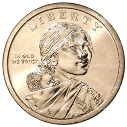Монета 1 доллар 2020 года Сакагавея (Индианка) Элизабет Ператрович  Закон о борьбе с дискриминацией 1945 D