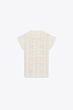 POINTELLE KNIT TOP WITH RUFFLES - Zara фото 5