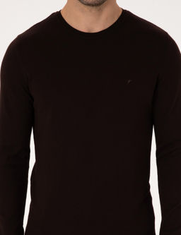 Kahverengi Regular Fit Y_n Kar___ml_ Fermuarl_ Polo Yaka Basic Triko Kazak - Cacharel фото 6