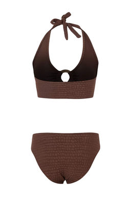 Kahverengi Dokulu Ucgen Kapl? Aksesuar Detayl? Normal Bel Regular Bikini Tak?m? TBESS26BT00088 - Trendyolmilla фото 2